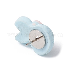 Булавки для карт с изображением кролика и бантом из смолы с кабошоном&nbsp;AJEW-TB00012-02