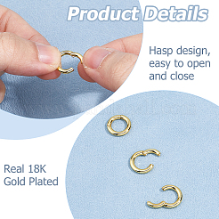 10 шт. латунные пружинные кольцевые застежки с покрытием из стойки&nbsp;KK-HS0001-33