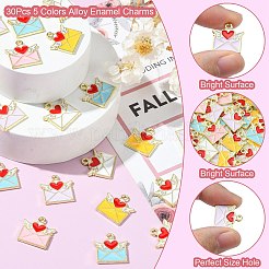 30шт 5 цвета сплава эмалевые подвески&nbsp;ENAM-CJ0004-28