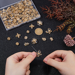 100 шт. 10 стиля прозрачные акриловые бусины с металлическим плетением&nbsp;MACR-DC0001-17