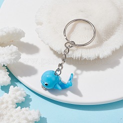 Брелки с подвеской в стиле лэмпворк ручной работы «Кит»&nbsp;KEYC-JKC00684