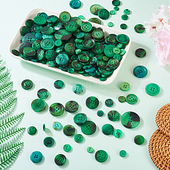 Плоские круглые пуговицы из смолы&nbsp;BUTT-TAC0017-01F