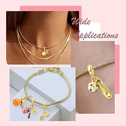 5 шт. 5 стиля подвески-шармы с подвесками в виде спортивного мяча из латуни и эмали в европейском стиле&nbsp;KK-CJ0003-89