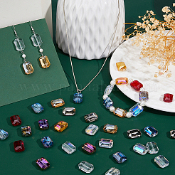 40шт 10 цвета гальванические прозрачные стеклянные бусины&nbsp;GLAA-FH0001-87