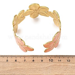 Браслеты-манжеты открытого типа из нержавеющей стали 304 с эмалевым покрытием для женщин&nbsp;BJEW-K294-01G