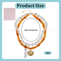 Окрашенные натуральные пресноводные ракушки и прозрачные стеклянные самородки&nbsp;NJEW-OC00005