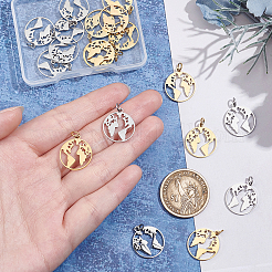 20 шт. подвески из нержавеющей стали 201 двух цветов&nbsp;STAS-UN0029-86