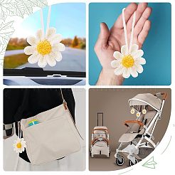 2 шт. украшение ручной работы крючком из хлопка в виде ромашки&nbsp;HJEW-FG0001-10