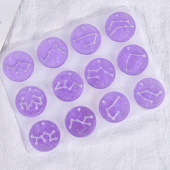 Двенадцать созвездий круглые подвески силиконовые Молды&nbsp;DIY-YW0006-29