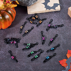 20 шт. подвеска в виде черепа на Хэллоуин из акрила и железа с английскими булавками&nbsp;HJEW-TA00387