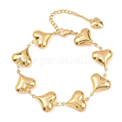 Браслеты-цепочки в форме сердца из нержавеющей стали 304 для подарка на День святого Валентина&nbsp;LS-BJEW-D359-17A-G