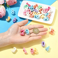 45 шт. 9-цветные непрозрачные акриловые бусины с УФ-покрытием&nbsp;PACR-YW0001-58