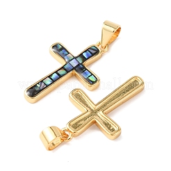 Подвески из латуни и ракушек с покрытием стойки&nbsp;KK-I473-01G