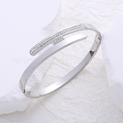 Шарнирные браслеты из нержавеющей стали со стразами для женщин&nbsp;EJ1004