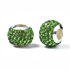 Ручная работа полимерной глины горный хрусталь европейские шарики&nbsp;RB-N053-001-07