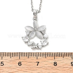 Ожерелья с подвесками из цветочной смолы и микропаве из кубических цирконий&nbsp;LS-NJEW-D288-02P