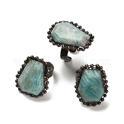 Открытое кольцо-манжета из натуральных смешанных драгоценных камней&nbsp;RJEW-M166-03R