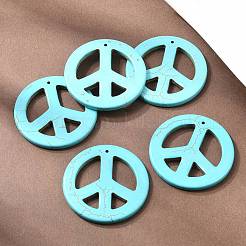 Большие подвески из синтетического Говлита&nbsp;TURQ-GP204-1