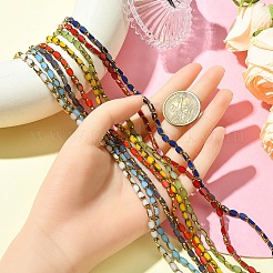 2 нити гальванизированные непрозрачные цветные стеклянные бусины нити&nbsp;EGLA-YW0005-26A