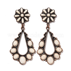 Серьги-гвоздики из сплава синтетической бирюзы&nbsp;EJEW-U053-12R