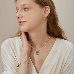 8 шт. 4-х цветные латунные кубические цирконии подвески с тремя петлями&nbsp;KK-DC0003-51