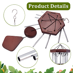 Наборы для самостоятельного изготовления колокольчиков из круглой трубки из дерева и алюминия&nbsp;DIY-PH0023-72B