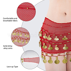 Сплав монета кисточка тканевые цепные ремни для танцовщицы&nbsp;DIY-WH0888-880A