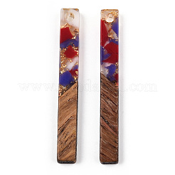 Большие подвески из прозрачной смолы и орехового дерева&nbsp;RESI-N039-24B