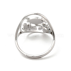 Не тускнеющее регулируемое кольцо в форме птицы из нержавеющей стали 304 для женщин&nbsp;RJEW-L107-034P