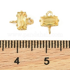 Прямоугольные подвески-коннекторы из латуни с инкрустацией кубическим цирконием&nbsp;KK-P347-06G