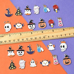 26шт 13 стиля хэллоуин тема сплава эмаль подвески&nbsp;ENAM-FS0002-08