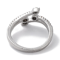 Латунные микро проложить манжеты кольца кубического циркония&nbsp;RJEW-G310-14P