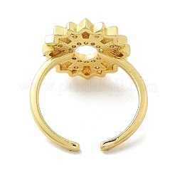 Манжеты из латуни с микро паве кубический цирконий для женщин&nbsp;RJEW-P129-06B-G