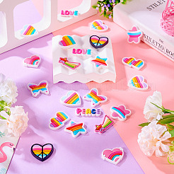 24 шт. 12 стиля радужных ПВХ-кабошонов&nbsp;FIND-TA0005-48