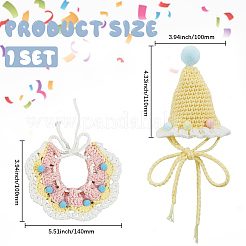 Комплекты из хлопкового ошейника для кошек и шапочки для питомцев&nbsp;AJEW-WH20006-344B