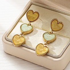 Серьги-гвоздики в форме сердца из цинкового сплава и акрила&nbsp;FS-WGEA202-01