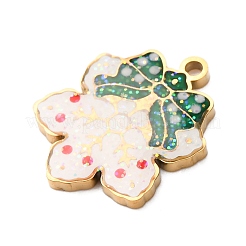 Рождественские эмалевые подвески из нержавеющей стали 304&nbsp;LS-STAS-B112-02G-11