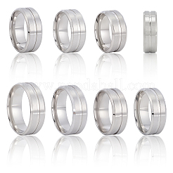 14 шт. 7 стиля из нержавеющей стали с рифлеными кольцами для пальцев&nbsp;STAS-SC0010-65P