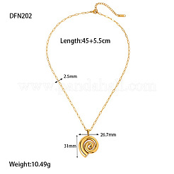 Летние пляжные ожерелья из нержавеющей стали 304 в форме спиральной ракушки&nbsp;FS-WG19F15-01