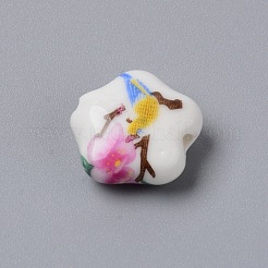 Ручной печатный шарики фарфора&nbsp;PORC-WH0007-07