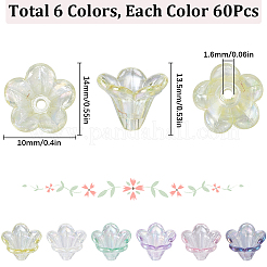 360 шт. двухцветные прозрачные акриловые колпачки для бусин&nbsp;TACR-SC0001-24