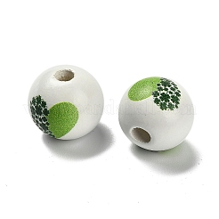 Серия ко дню святого патрика печатные деревянные европейские бусины схима&nbsp;WOOD-V002-01E