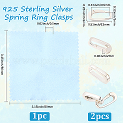 2 шт. 925 кольца-пружинки из стерлингового серебра&nbsp;AJEW-BBC0002-58