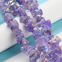 1 нить гальванизированных бусин из натурального кварца&nbsp;G-PA0001-18E