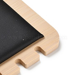 Подставка-органайзер для ожерелий L-образной формы из бамбука с одним отделением и ковриком из искусственной кожи.&nbsp;NDIS-F005-01B