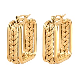 Квадратные серьги-кольца из нержавеющей стали 304&nbsp;EJEW-I320-27G-01