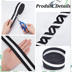 15 ярд 3-цветной плоской поликоттоновой ленты в этническом стиле в полоску&nbsp;OCOR-WR0001-18