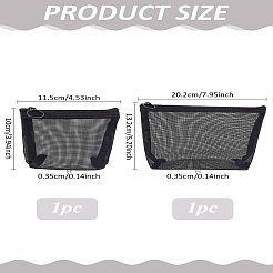 2 шт. 2 стиля нейлоновых марлевых косметичек с застежкой-молнией&nbsp;ABAG-LP0001--29A