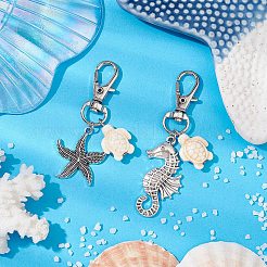 2шт. подвеска из искусственной бирюзы в виде черепахи&nbsp;HJEW-JM02297-02