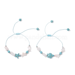 2шт. синтетические бирюзовые бусины в виде черепахи и морской звезды&nbsp;BJEW-JB12064-02